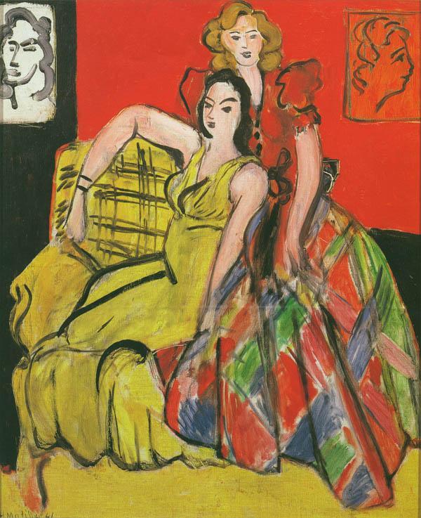 Two Young Girls, The Yellow Dress And Plaid Dress, 1941 Artwork by Henri Matisse