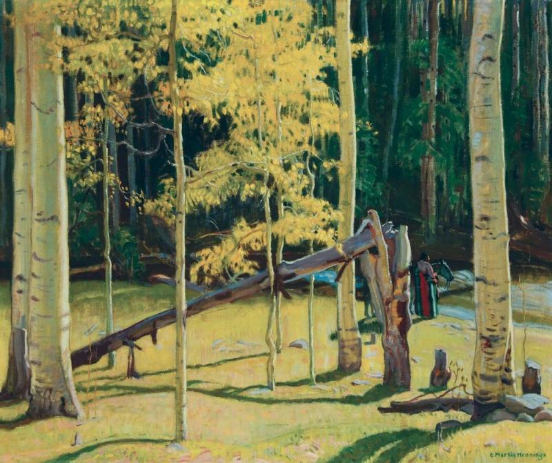 Amongst The Aspen Artwork by E. Martin Hennings