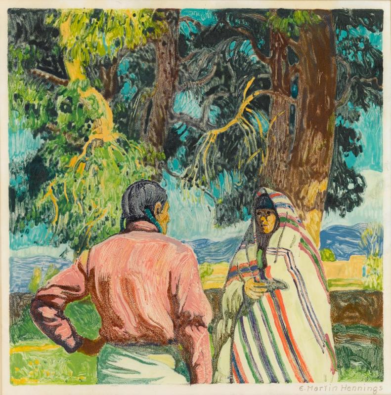 Taos Indians, C. 1924-25 Artwork by E. Martin Hennings
