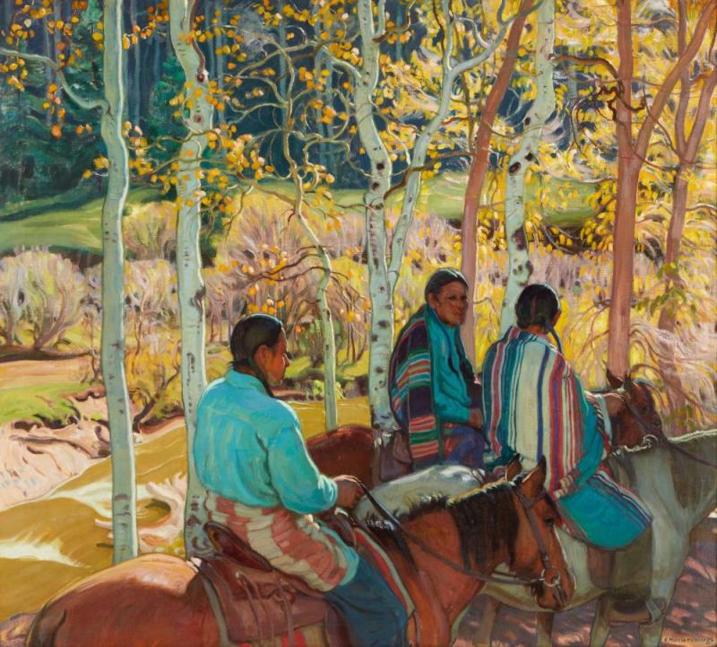 Indian Horsemen, 1925 Artwork by E. Martin Hennings