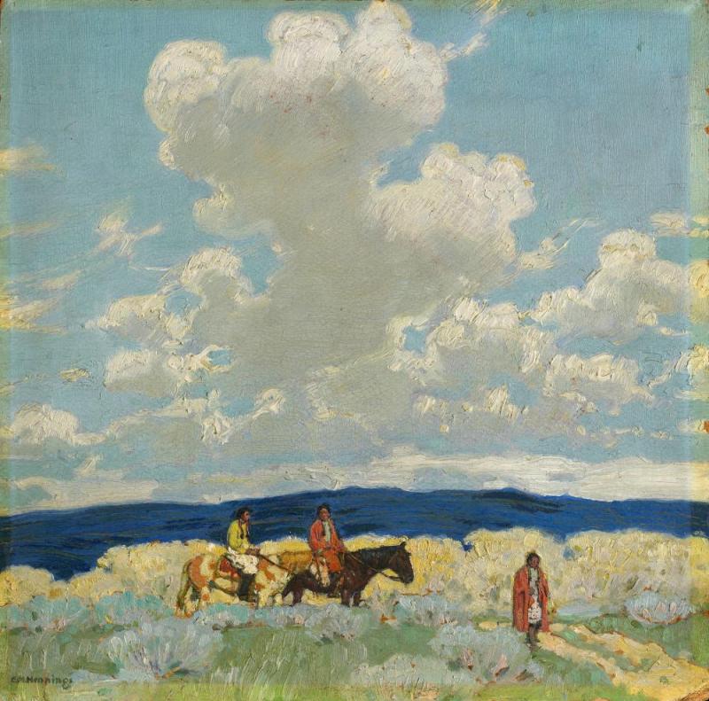 Taos Indians Beneath The Clouds Artwork by E. Martin Hennings