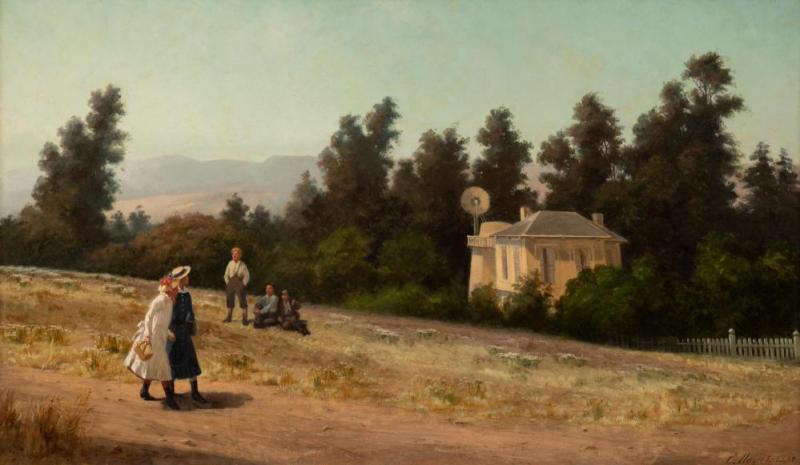 Schoolchildren In Marin, California, 1885 Artwork by Erneste Etienne de Francheville Narjot