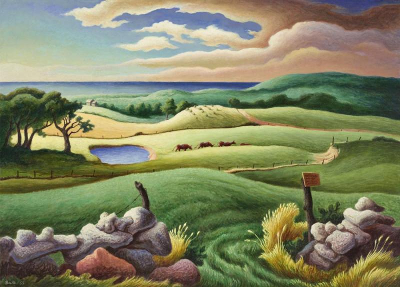 Keith Farm, Chilmark, 1955 Artwork by Thomas Hart Benton