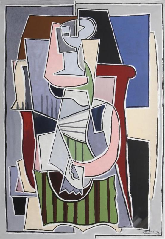 Femme Au Tablier Rayer Vert, 1920 Artwork by Pablo Picasso