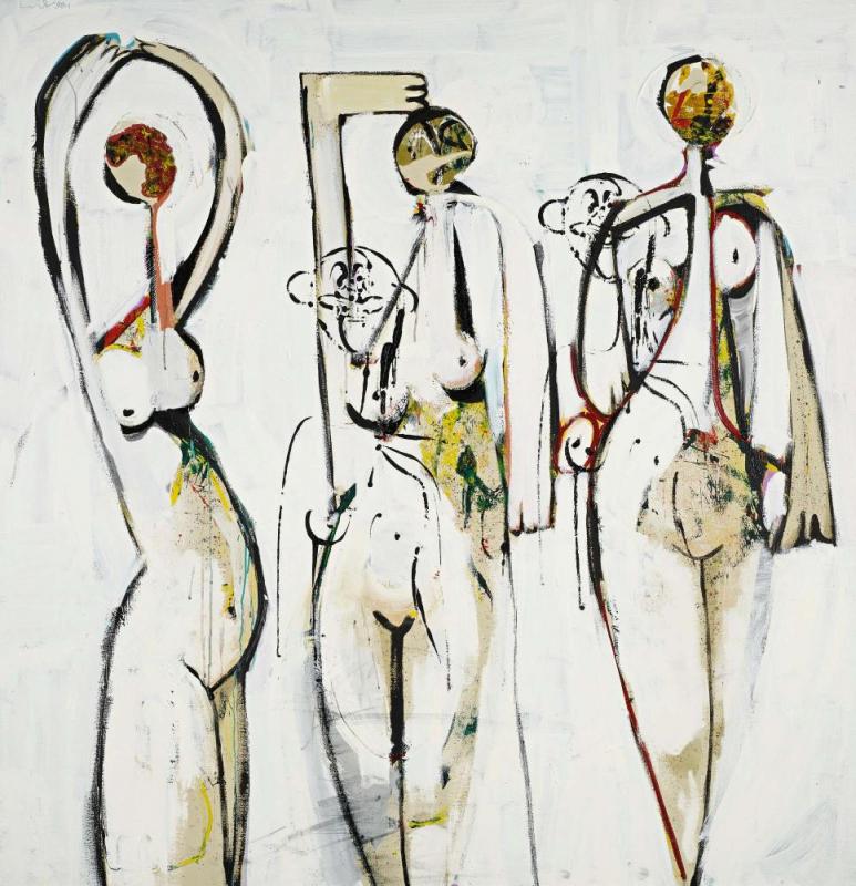 Three White Nudes, 1998 Artwork by George Condo