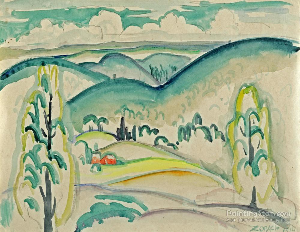 View Of A Farm, 1914 Artwork by William Zorach