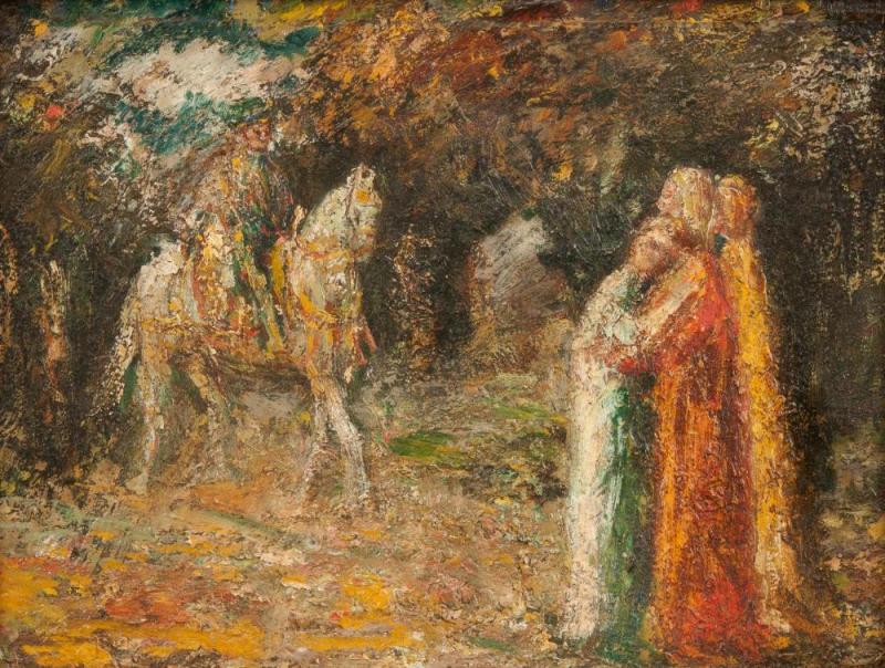 The Knight And Damsel Artwork by Adolphe Joseph Thomas Monticelli