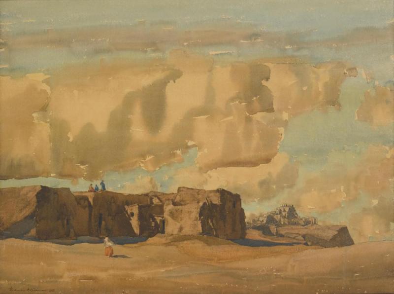 Indian Village, Arizona, Alternatively Titled, Mesa And Village, Arizona, 1913 Artwork by Francis John McComas