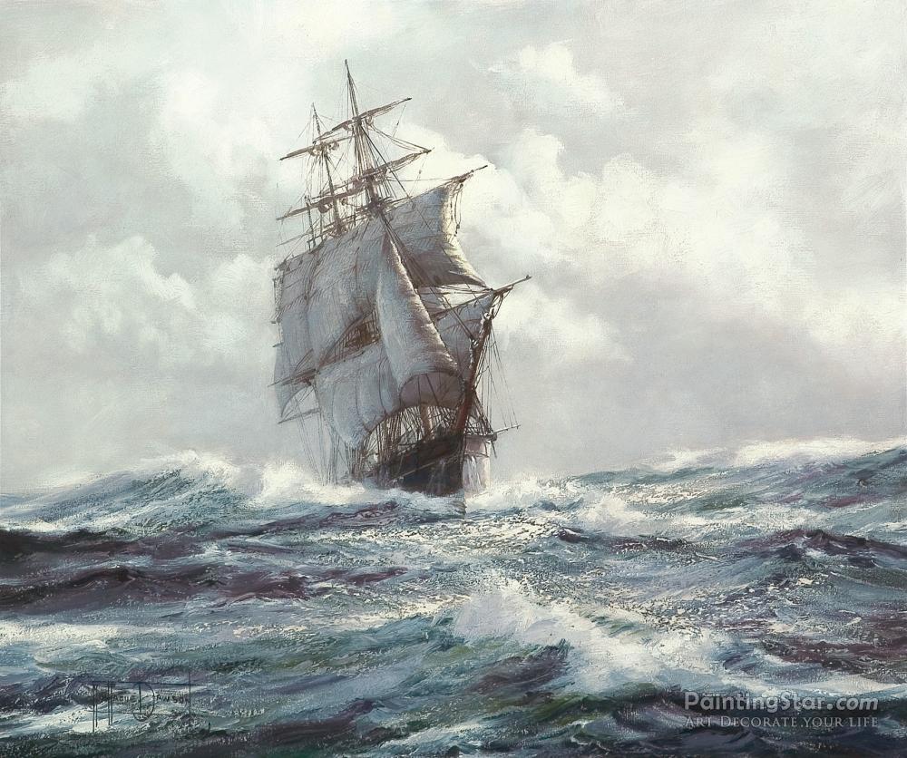 Grey Skies, The Flying Cloud Artwork by Montague Dawson