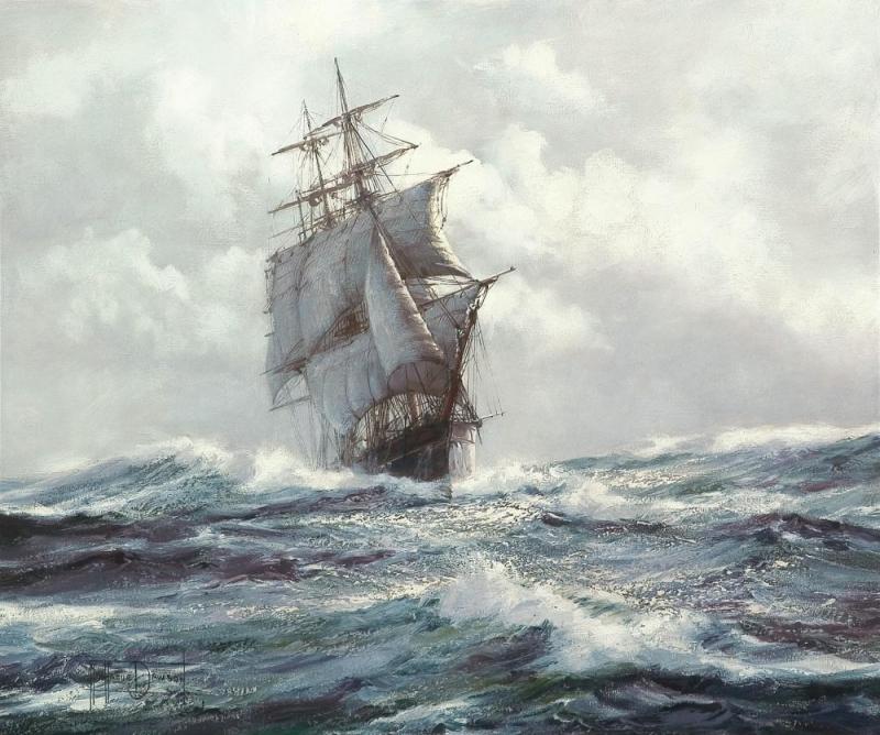 Grey Skies, The Flying Cloud Artwork by Montague Dawson