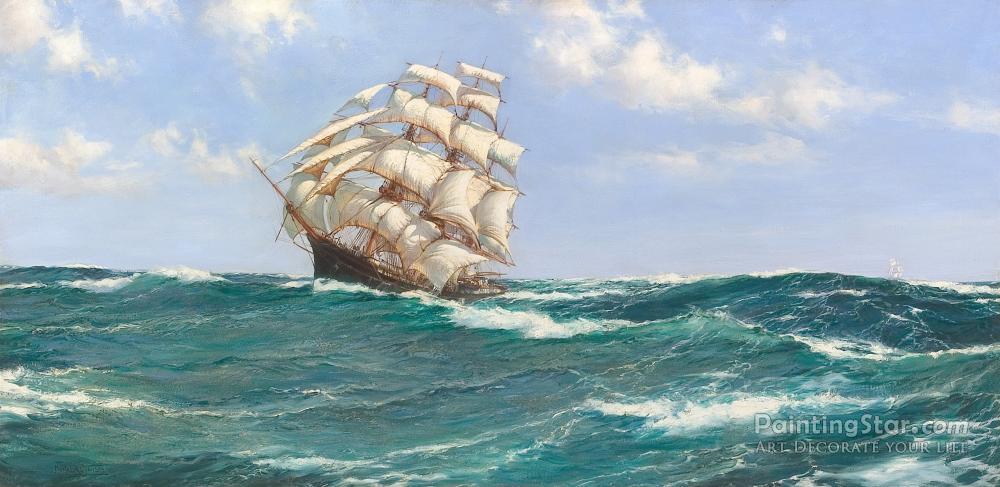 Rolling Seas Artwork by Montague Dawson
