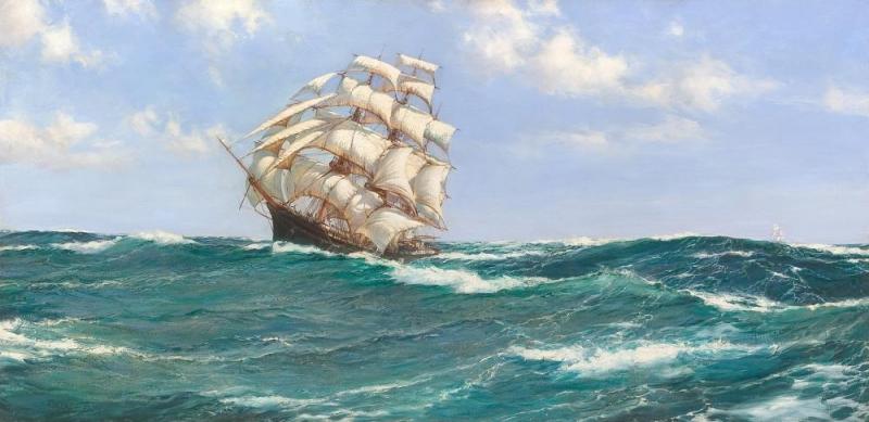 Rolling Seas Artwork by Montague Dawson