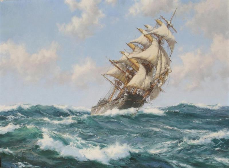 Swirling Foam, The Sovereign Of The Seas Artwork by Montague Dawson
