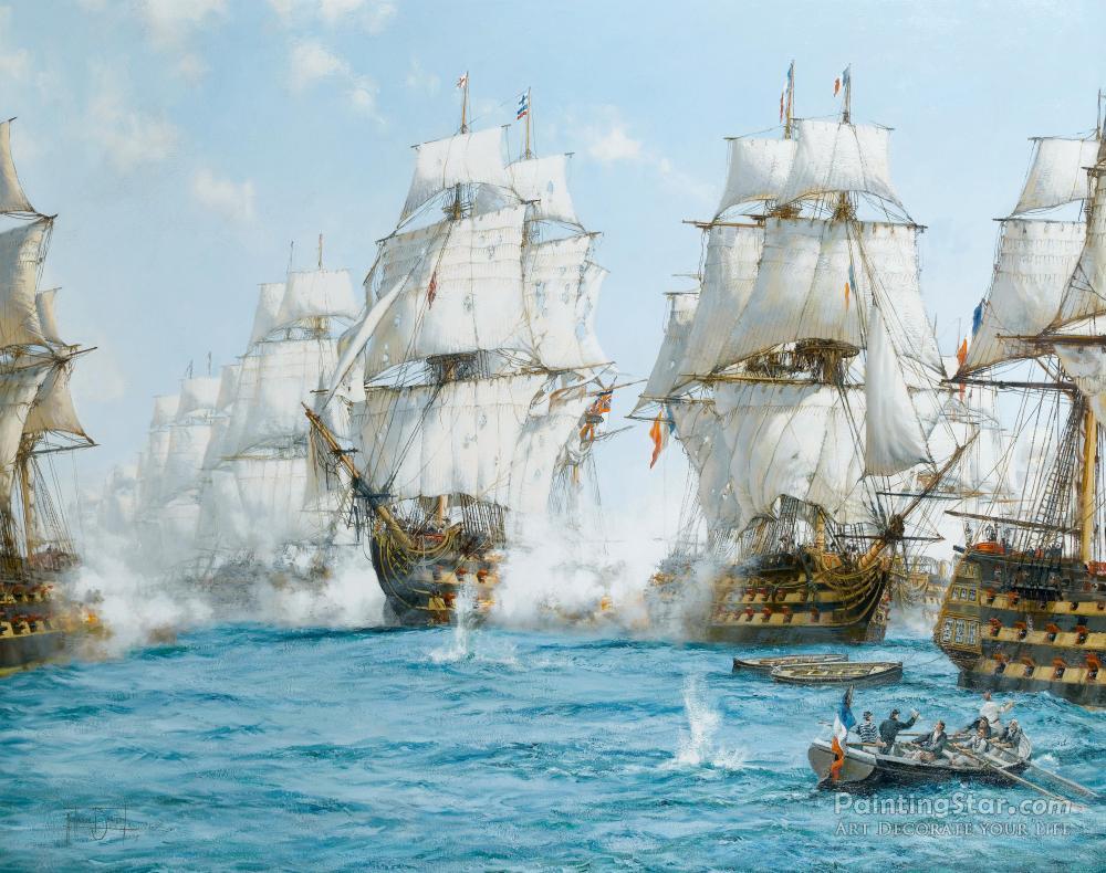 The Battle Of Trafalgar, 1972 Artwork by Montague Dawson