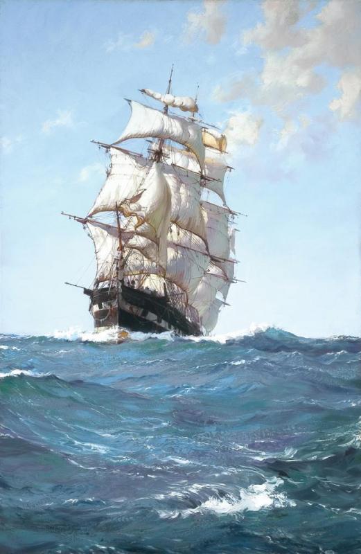 The Packet Ship, Ivanhoe Artwork by Montague Dawson