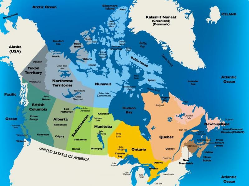 Canada Political Map Artwork by Collections