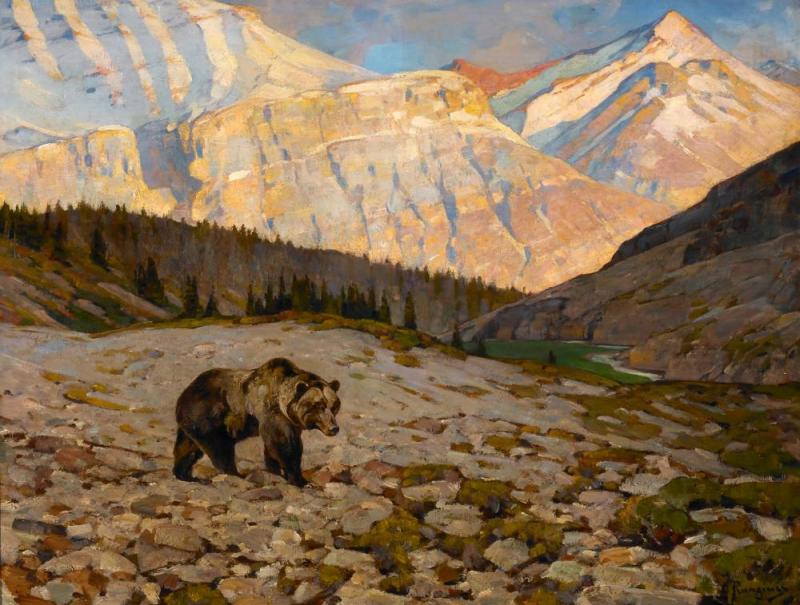 Grizzly Bear Artwork by Carl Rungius