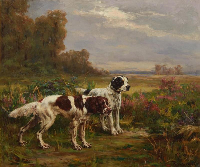 A Brace Of Setters, 1906 Artwork by Percival Leonard Rosseau