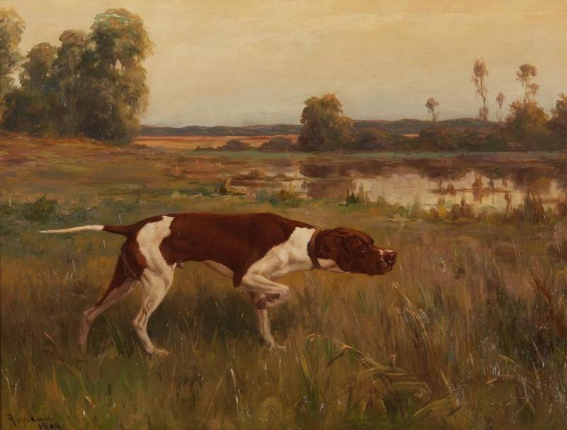 Pointer In A Landscape, 1909 Artwork by Percival Leonard Rosseau