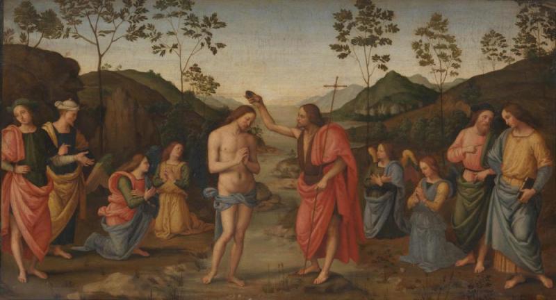 The Baptism Of Christ, About 1630-50 Artwork by Giovanni Battista Salvi