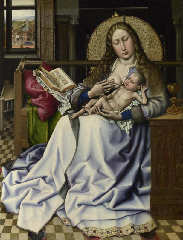 The Virgin And Child Before A Firescreen, About 1440 Artwork by Robert Campin