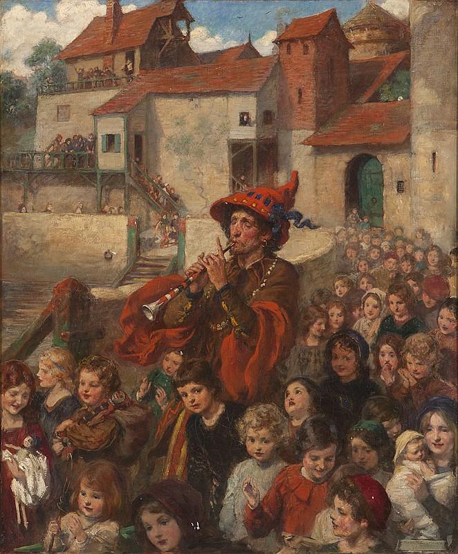 Pied Piper Of Hamelin, 1910 Artwork by Frank Samuel Eastman