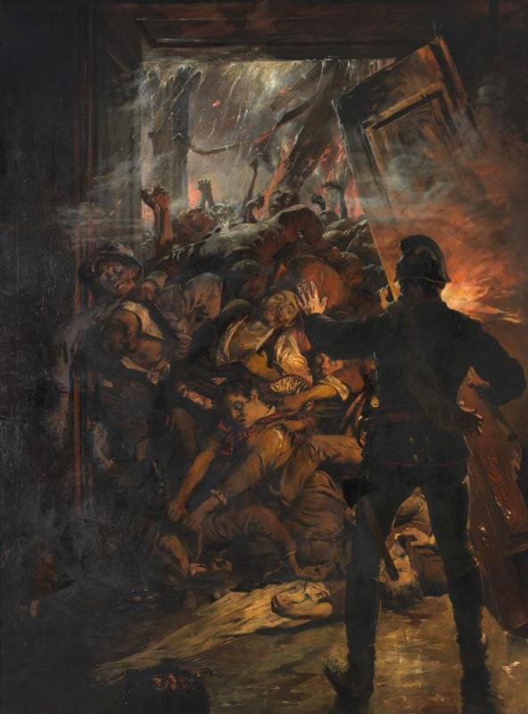 Scene From The Fire At The Ring Theatre, 1881 Artwork by Hans Temple