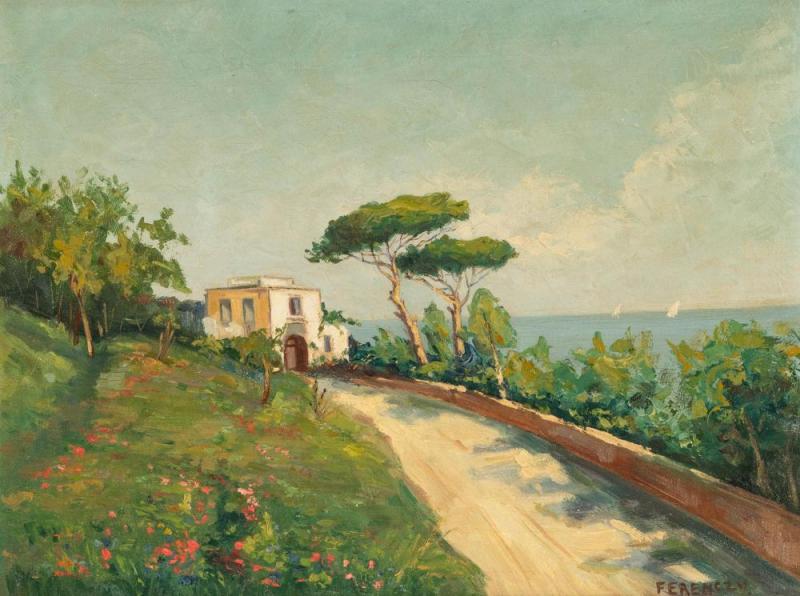 Coastal Landscape Artwork by Károly Ferenczy