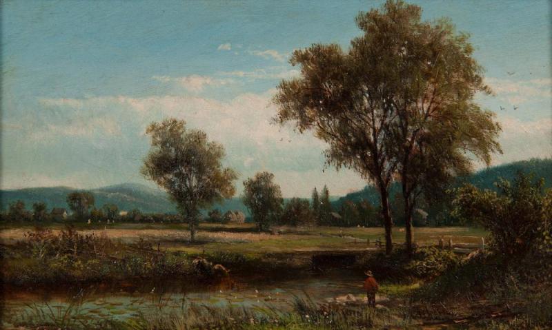 Country Landscape By A Stream Artwork by Joseph Antonio Hekking
