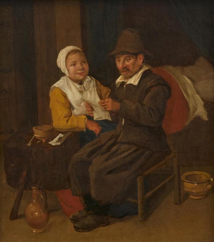 Peasant Couple In An Interior, 1650 Artwork by Jan Hals