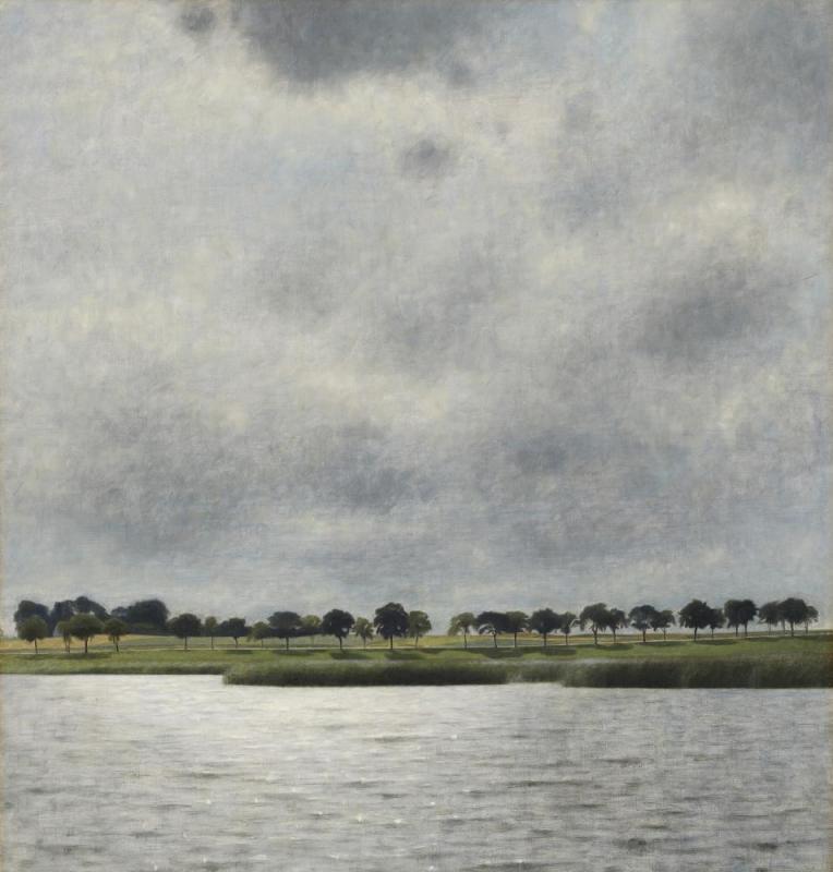 Sun Shower, Lake Gentofte, 1910 Artwork by Vilhelm Hammershøi