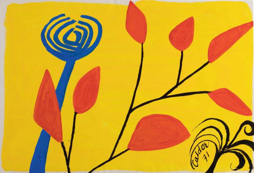 Flower On A Yellow Ground, 1971 Artwork by Alexander Calder