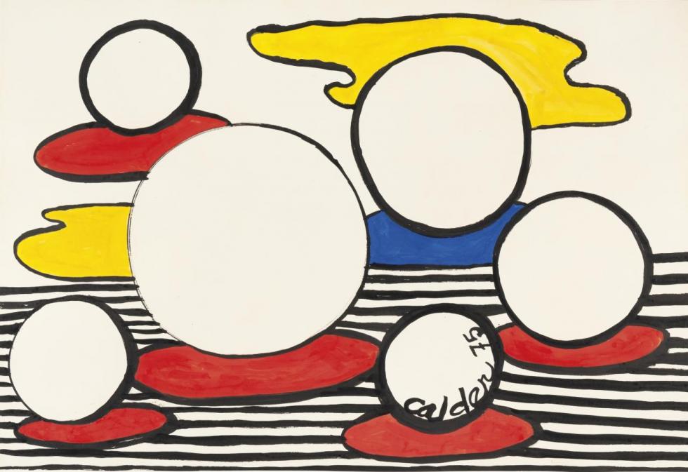 Six White Orbs, 1975 Artwork by Alexander Calder