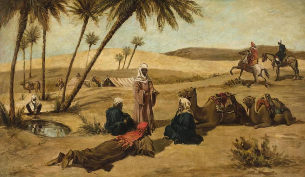 Bedouins In The Desert Artwork by Enrique Simonet Lombardo