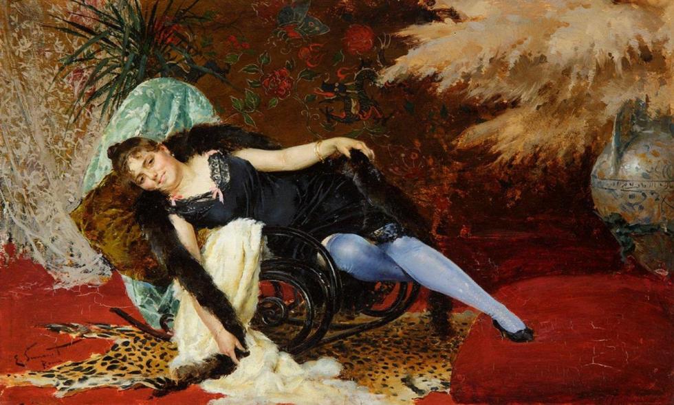 Female Portrait Artwork by Enrique Simonet Lombardo