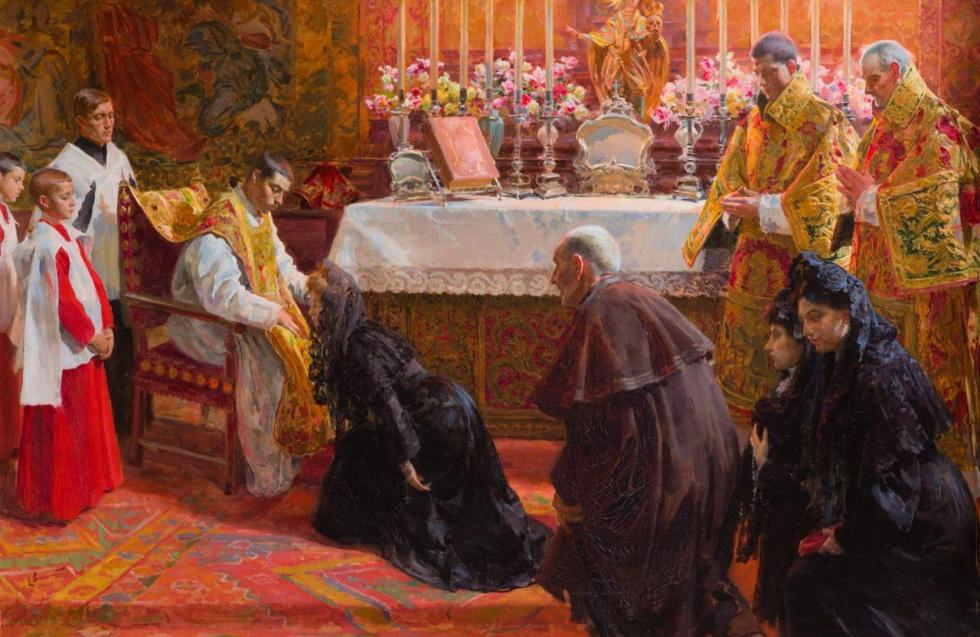 The First Mass, 1907 Artwork by Enrique Simonet Lombardo