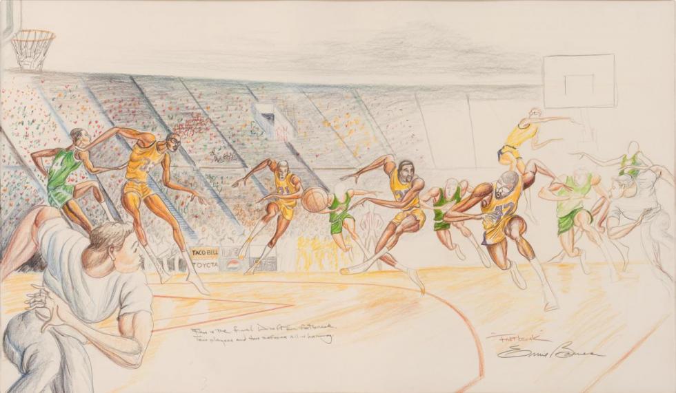 Final Draft For Fastbreak Artwork by Ernie Barnes