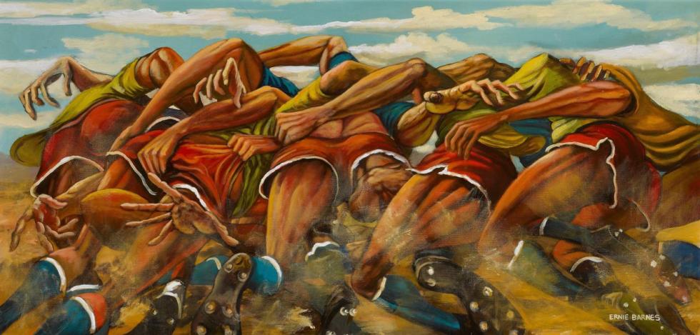 Scrum, 1980 Artwork by Ernie Barnes